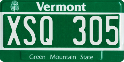 VT license plate XSQ305
