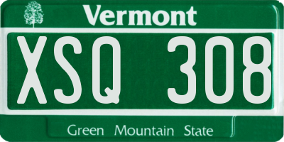 VT license plate XSQ308