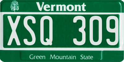 VT license plate XSQ309