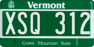 VT license plate XSQ312