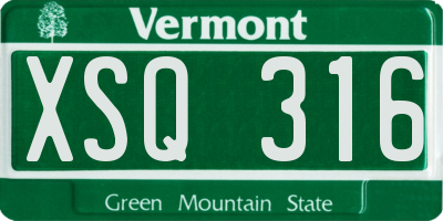VT license plate XSQ316