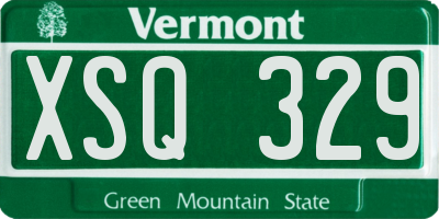 VT license plate XSQ329