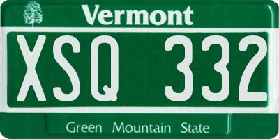 VT license plate XSQ332