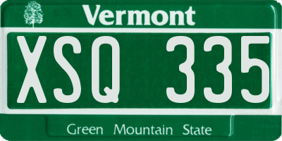 VT license plate XSQ335