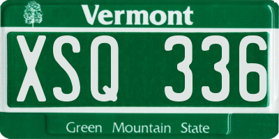 VT license plate XSQ336