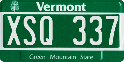VT license plate XSQ337