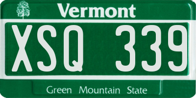 VT license plate XSQ339