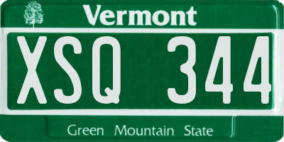 VT license plate XSQ344