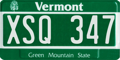 VT license plate XSQ347