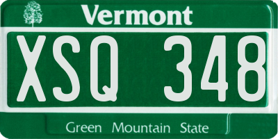 VT license plate XSQ348