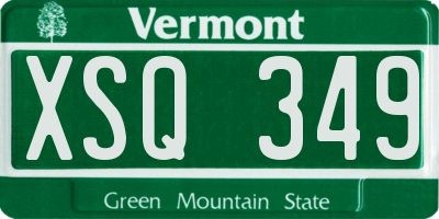 VT license plate XSQ349