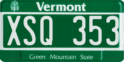 VT license plate XSQ353