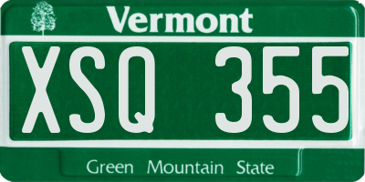 VT license plate XSQ355