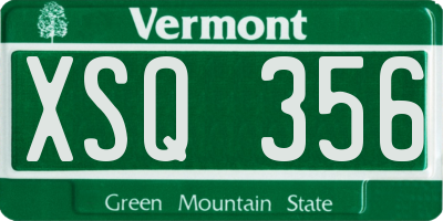 VT license plate XSQ356