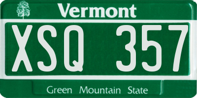 VT license plate XSQ357