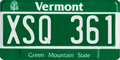 VT license plate XSQ361