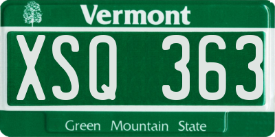 VT license plate XSQ363