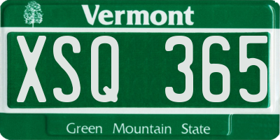 VT license plate XSQ365