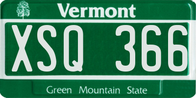VT license plate XSQ366
