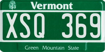 VT license plate XSQ369