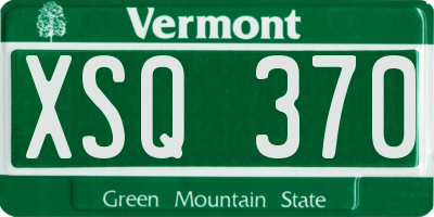 VT license plate XSQ370