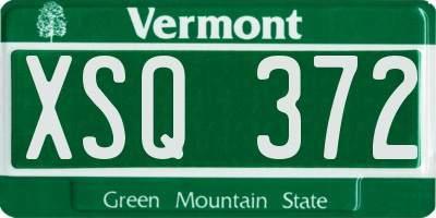 VT license plate XSQ372