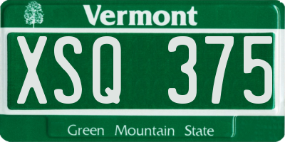 VT license plate XSQ375