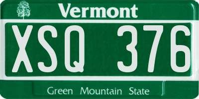 VT license plate XSQ376