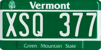 VT license plate XSQ377