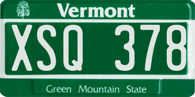 VT license plate XSQ378