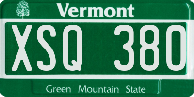 VT license plate XSQ380