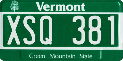 VT license plate XSQ381