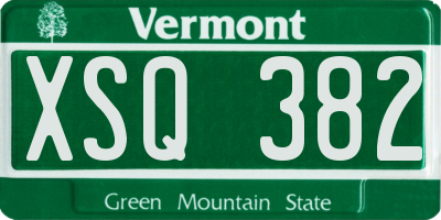 VT license plate XSQ382