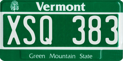 VT license plate XSQ383