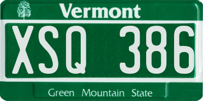 VT license plate XSQ386