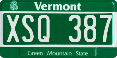 VT license plate XSQ387