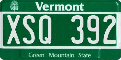 VT license plate XSQ392