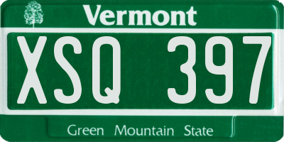 VT license plate XSQ397