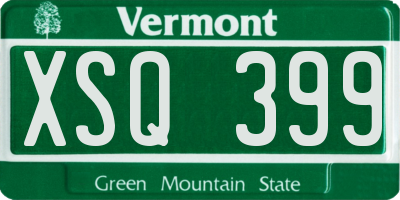 VT license plate XSQ399