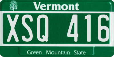 VT license plate XSQ416