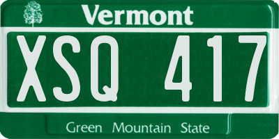 VT license plate XSQ417