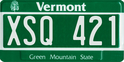 VT license plate XSQ421