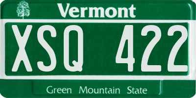 VT license plate XSQ422