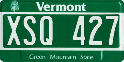 VT license plate XSQ427