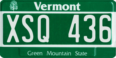 VT license plate XSQ436
