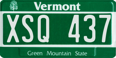 VT license plate XSQ437