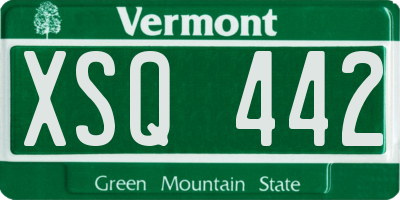 VT license plate XSQ442