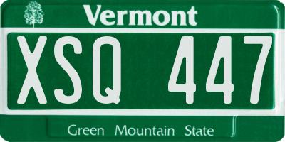 VT license plate XSQ447