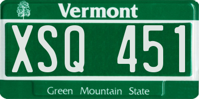 VT license plate XSQ451