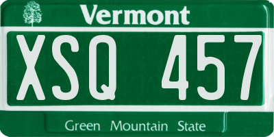 VT license plate XSQ457